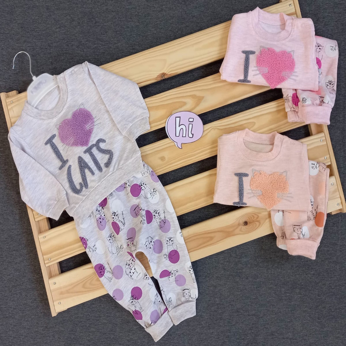 KıZ I LOVE CATS 2Lİ TAKIM 6-18  AY