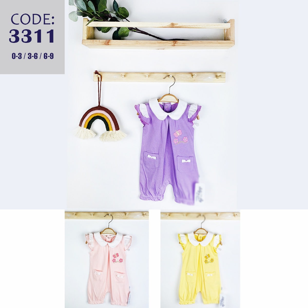 JOLLY JOY KıZ KELEBEK NAKIŞLİ KIZ TULUM  3-9  AY