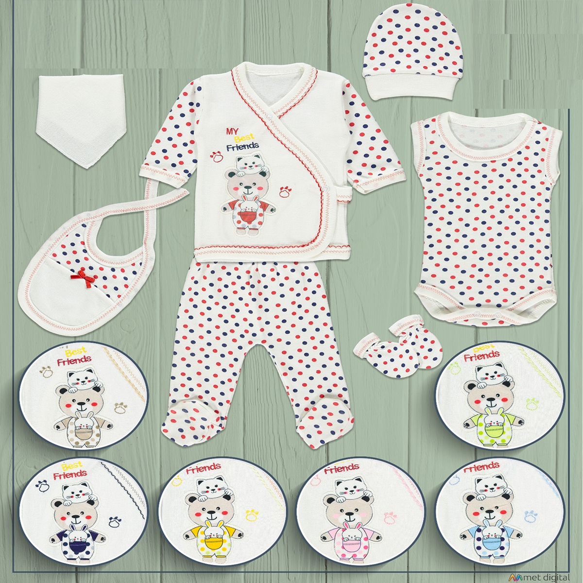  UNISEX HOPİPOP 7 Lİ KEDİLİ  0-6  AY