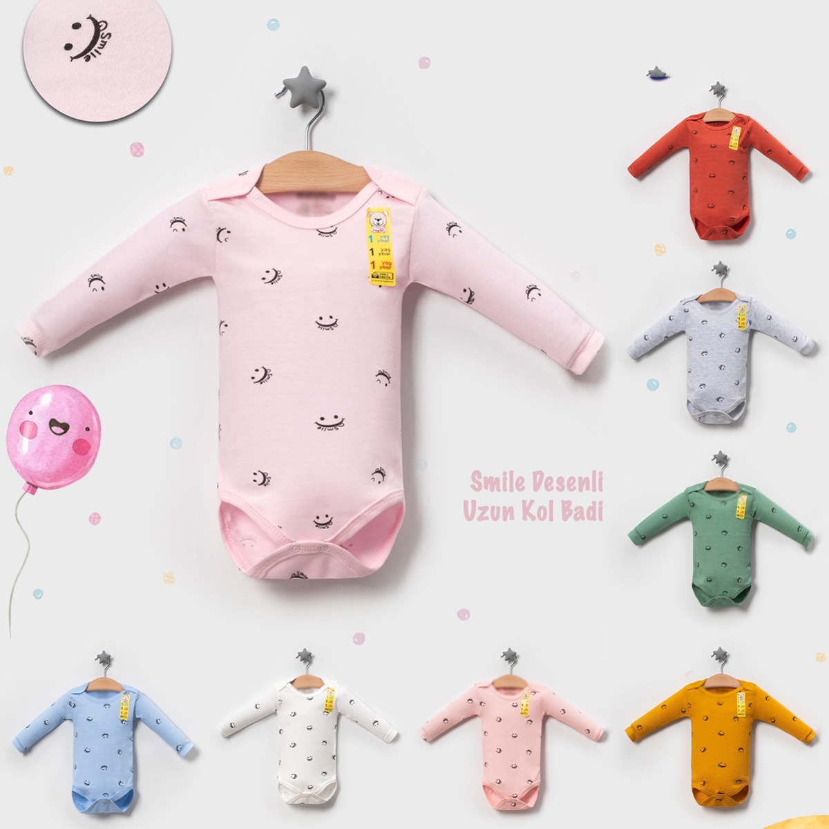  UNISEX  UZUNKOL DESENLI BADI 3-6  YAŞ