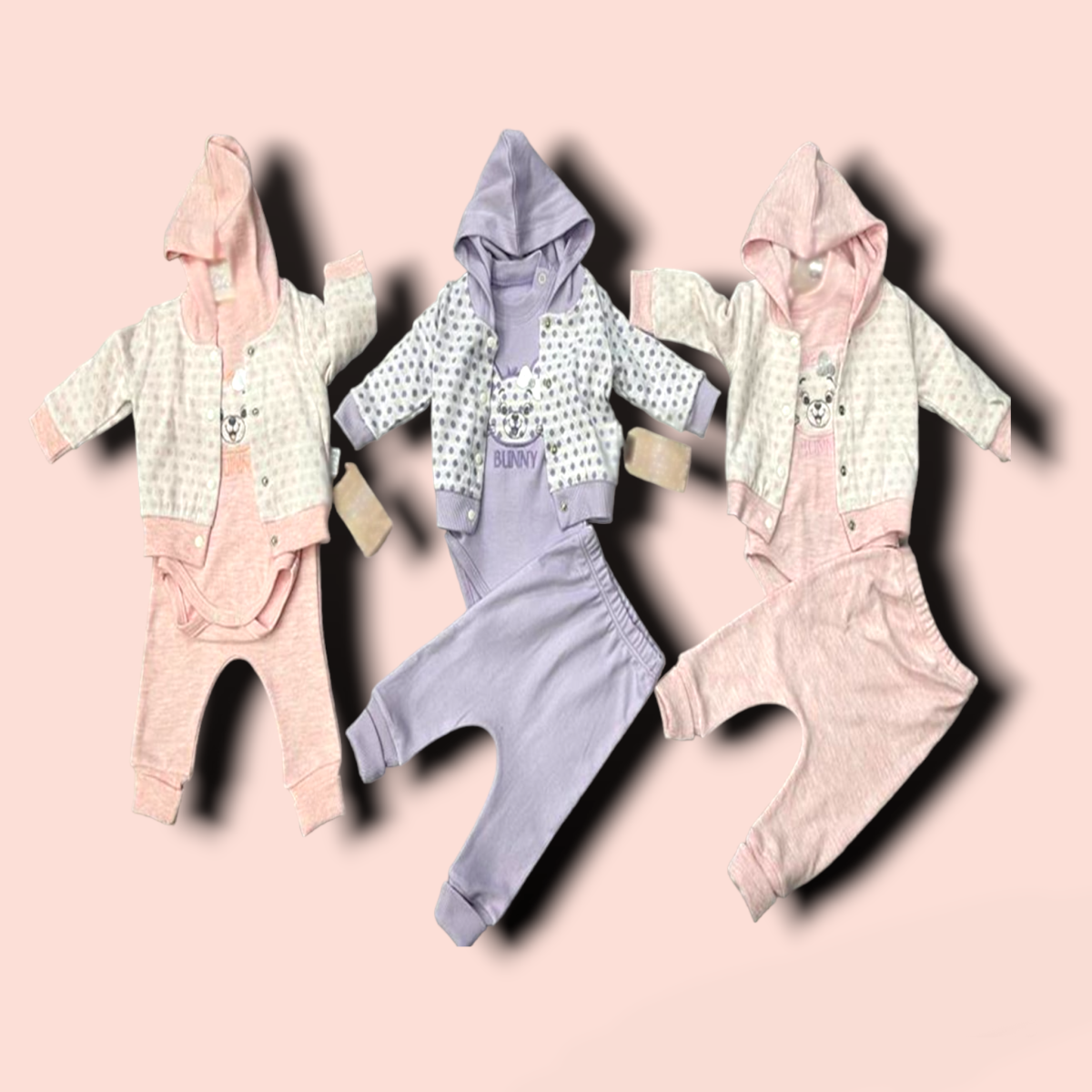 MC.ELCİ UNISEX PUANLI KIZ ERKEK TAKIM 0-3.3-6.6-9 AY 3-9  AY